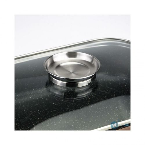 Sütőtál márvány bevonat üvegfedővel 34cm BM-7826-34 AKCIÓ