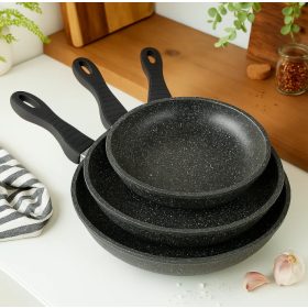   Serpenyő szett márvány bevonattal 3 részes fekete BM-77030