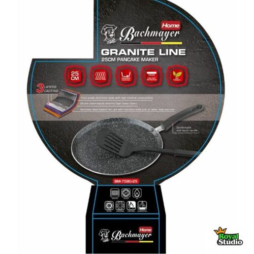 Palacsintasütő fordítólapáttal gránit bevonat 25cm BM-7580-25