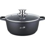 Lábas márvány bev. 28cm üveg fedővel FEKETE BM-7880-28