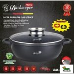   Lábas alacsony üveg fedővel márvány bev. 28cm BM-7820-28