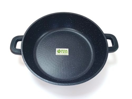 Lábas főzőedény üveg fedővel márvány bevonat 28cm BM-7771-28