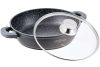 Lábas üveg fedővel márvány bevonat fekete 32cm CF-SC32