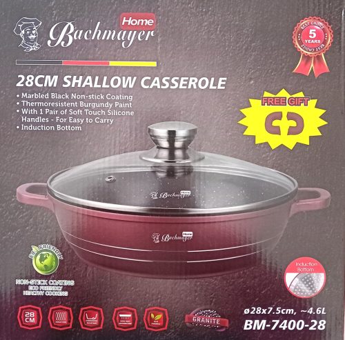 Lábas főzőedény üveg fedővel 28cm BM-7400-28