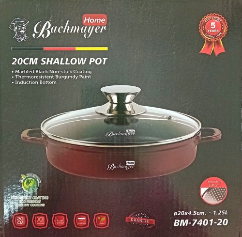Lábas főzőedény üveg fedővel 20cm BM-7401-20