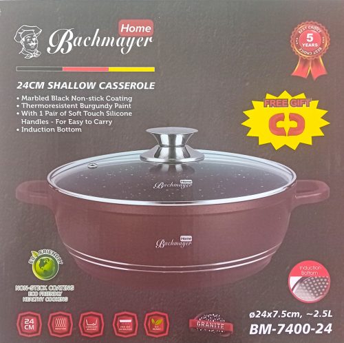 Lábas főzőedény üveg fedővel 24cm BM-7400-24