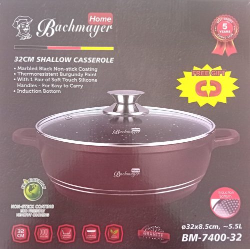 Lábas főzőedény üveg fedővel 32cm BM-7400-32