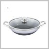 Wok serpenyő üveg fedővel 3D bevonat 32cm BM-1032-32