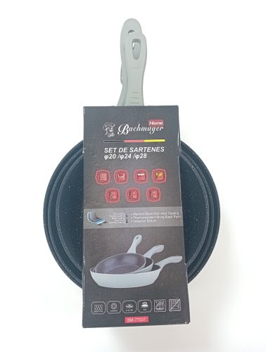 Serpenyő szett márvány bevonattal 3 részes szürke BM-77037