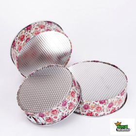   Kerek 3 részes kapcsos tortaforma készlet rózsás dekorral 22/24/26cm Happy Cooking RS-1350 AKCIÓ