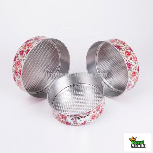Kerek 3 részes kapcsos tortaforma készlet rózsás dekorral 22/24/26cm Happy Cooking RS-1350 AKCIÓ