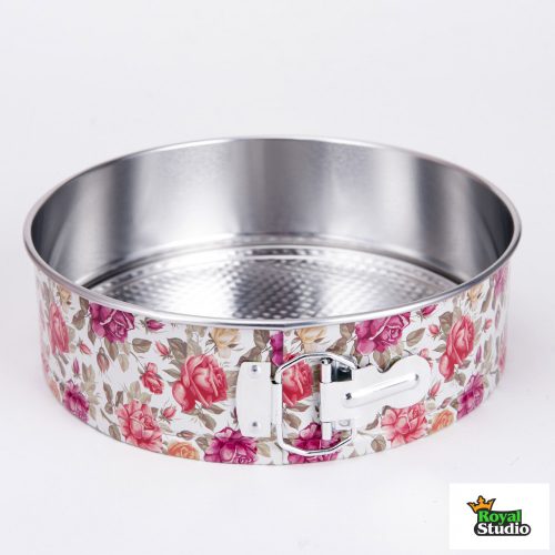 Kerek 3 részes kapcsos tortaforma készlet rózsás dekorral 22/24/26cm Happy Cooking RS-1350 AKCIÓ