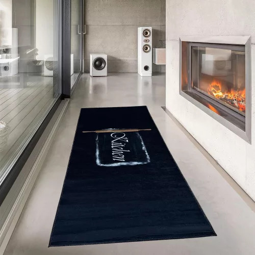 Konyhai szőnyeg csúszásgátlós 60x180cm Kitchen fekete 2032