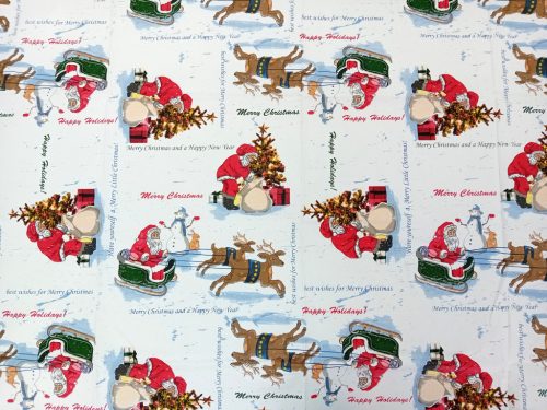 Asztalterítő viaszos vászon karácsonyi mintával 122x152cm