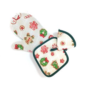   Konyhai szett edényfogó+alátét+fedőfogó karácsonyi mintával Happy Home